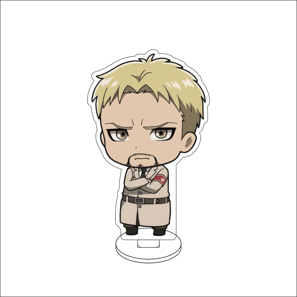 10CM Anime Attack on Titan Eren Jaeger Hange Zoë Mikasa Ackerman Armin Arlert Cos Acrylic Figure Stand Cute Gifts Ornaments