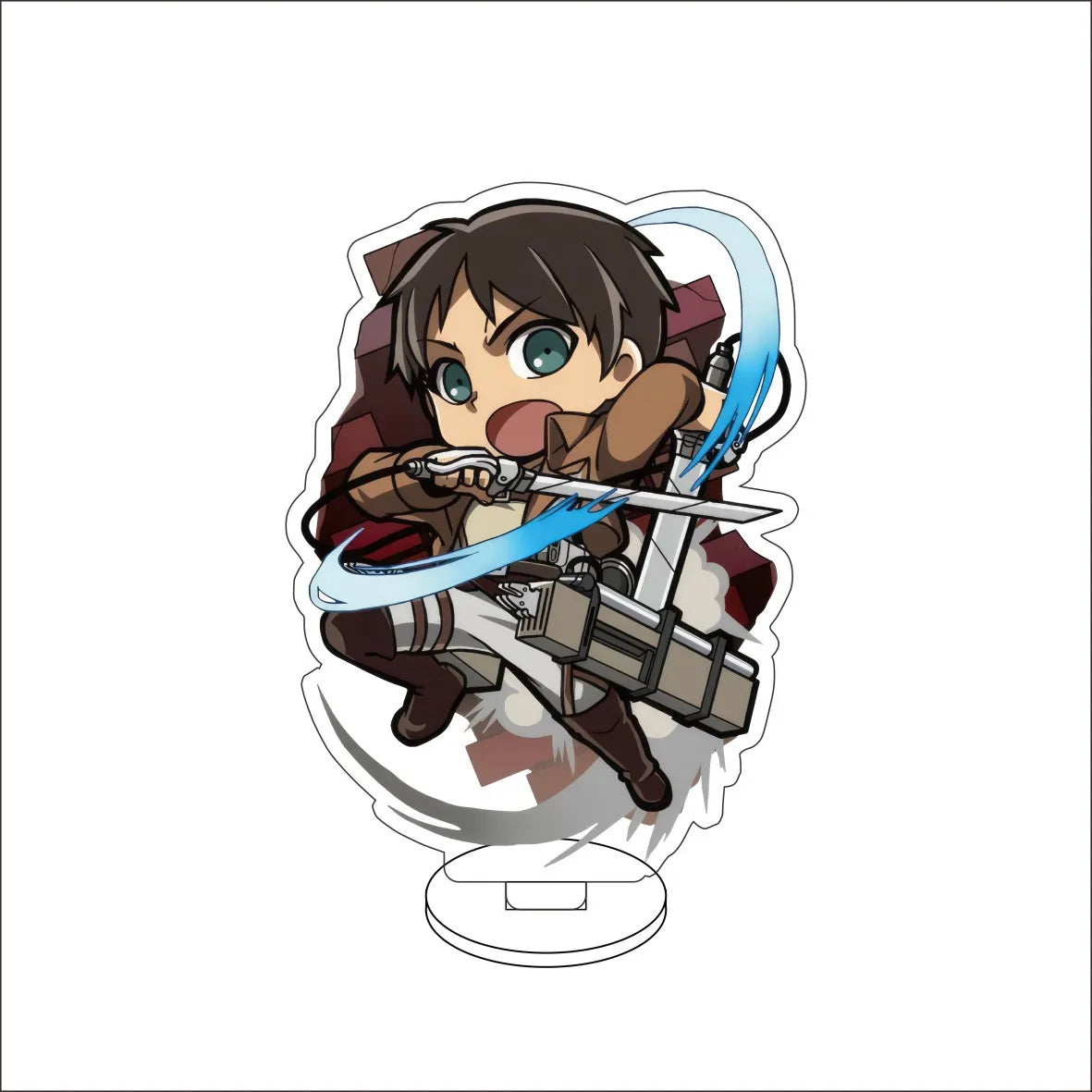 10CM Anime Attack on Titan Eren Jaeger Hange Zoë Mikasa Ackerman Armin Arlert Cos Acrylic Figure Stand Cute Gifts Ornaments