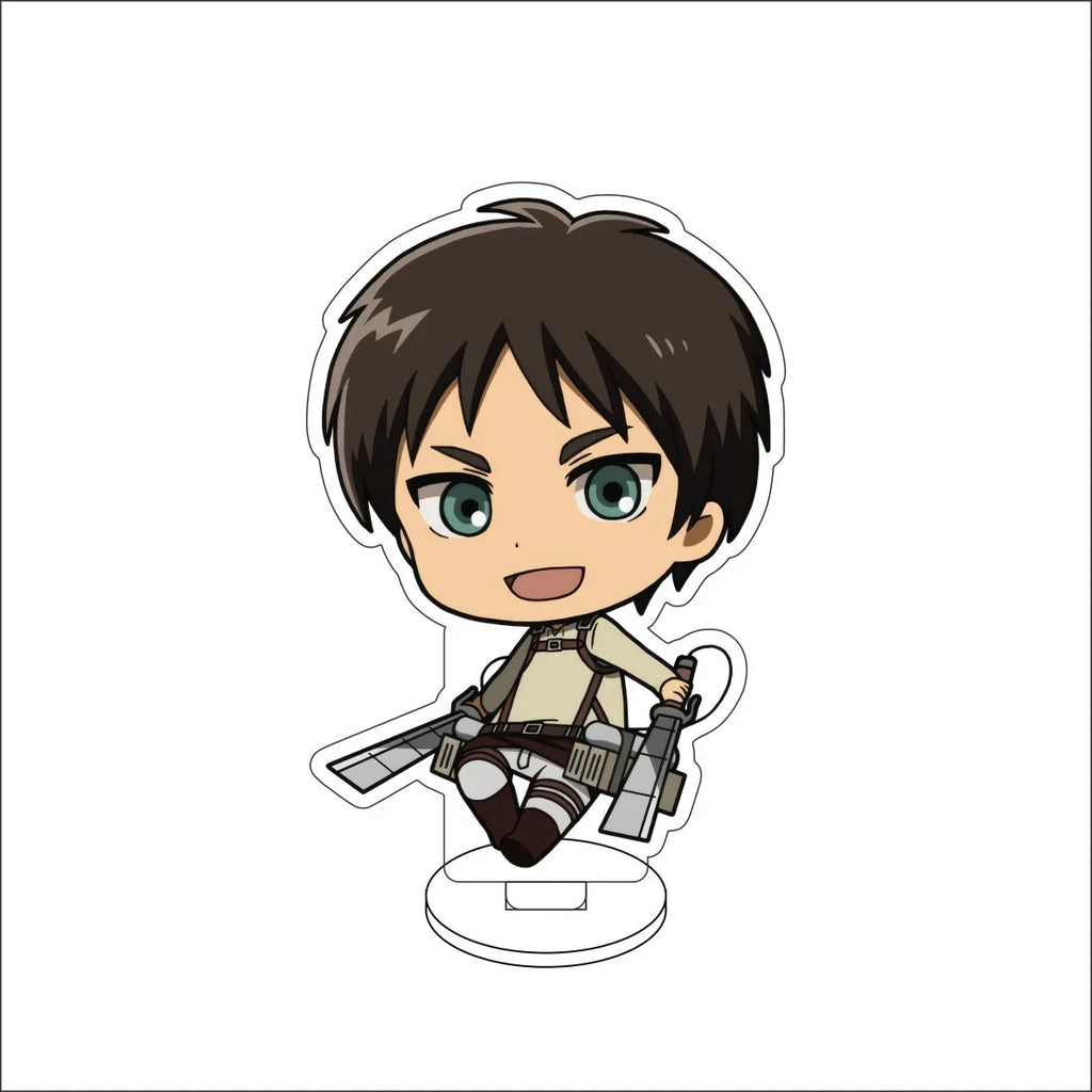 10CM Anime Attack on Titan Eren Jaeger Hange Zoë Mikasa Ackerman Armin Arlert Cos Acrylic Figure Stand Cute Gifts Ornaments