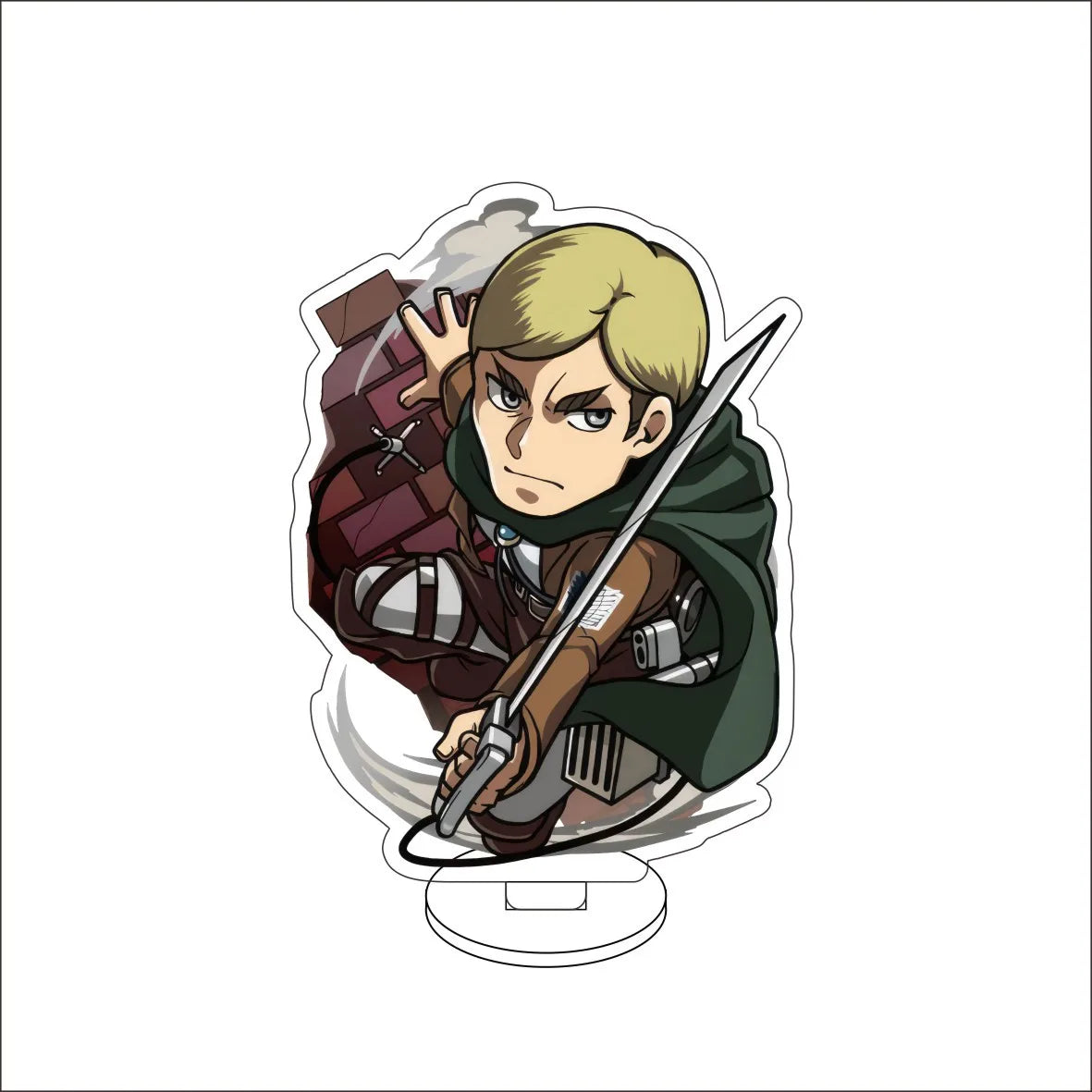 10CM Anime Attack on Titan Eren Jaeger Hange Zoë Mikasa Ackerman Armin Arlert Cos Acrylic Figure Stand Cute Gifts Ornaments