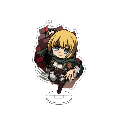 10CM Anime Attack on Titan Eren Jaeger Hange Zoë Mikasa Ackerman Armin Arlert Cos Acrylic Figure Stand Cute Gifts Ornaments